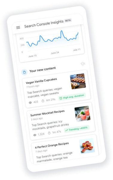 google search console beta insights
