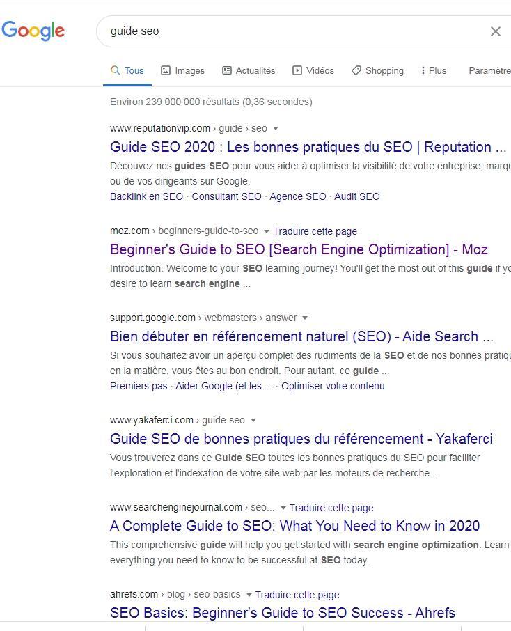 Comment apparaître sur la première page de Google mots clés