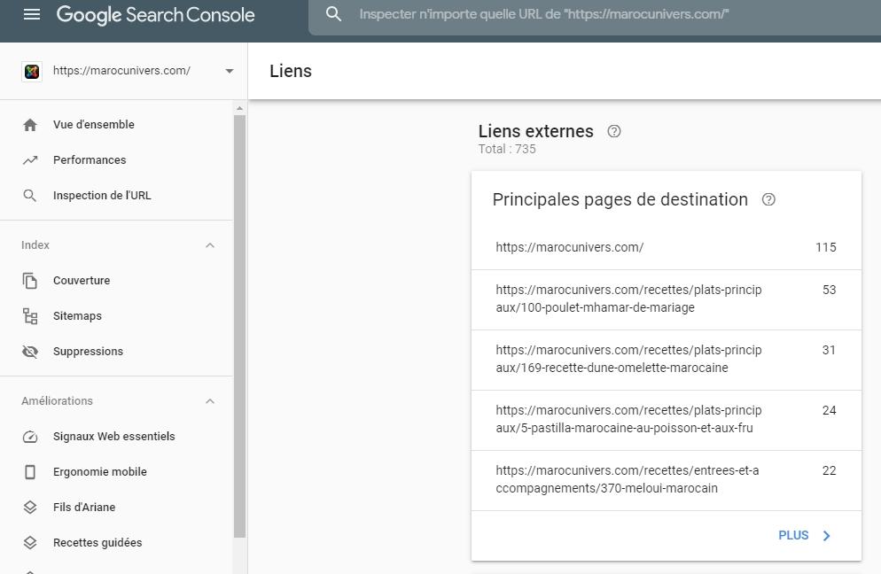liens externes google consol